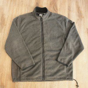 Izod Jacket Mens XL Gray Black Fleece Perform X Long Sleeve Full Zip Coat